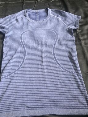 lululemon athletica Light Blue Striped Tank